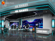 As crianças do equipamento do parque de diversões de VR jogam a realidade virtual Arcade Theme Park Playground da zona