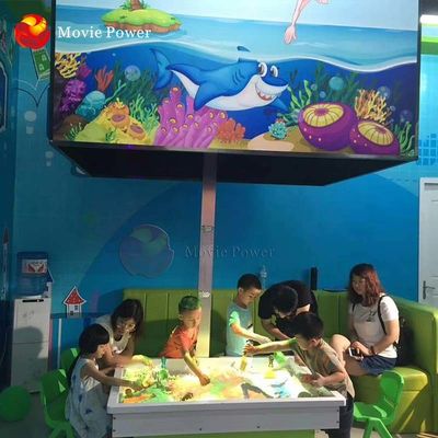 Caixa interativa da areia da projeção da AR das crianças internas do sistema interativo dos jogos