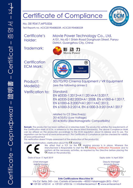 China Guangzhou Movie Power Electronic Technology Co.,Ltd. Certificações