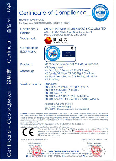 China Guangzhou Movie Power Electronic Technology Co.,Ltd. Certificações