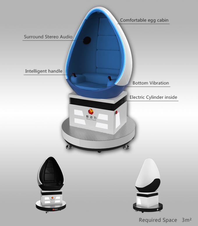 3 vidros da máquina virtual do ovo de Seat do simulador 9D 1 dos auriculares plataforma de uma rotação de 360 graus 0