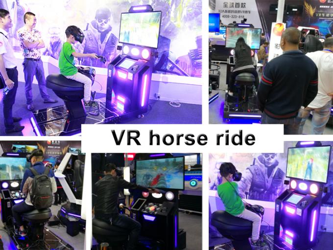 Simulador fresco da corrida de cavalos dos vidros VR de único Seat HTV VIVE do movimento que dispara no cinema da realidade virtual 0