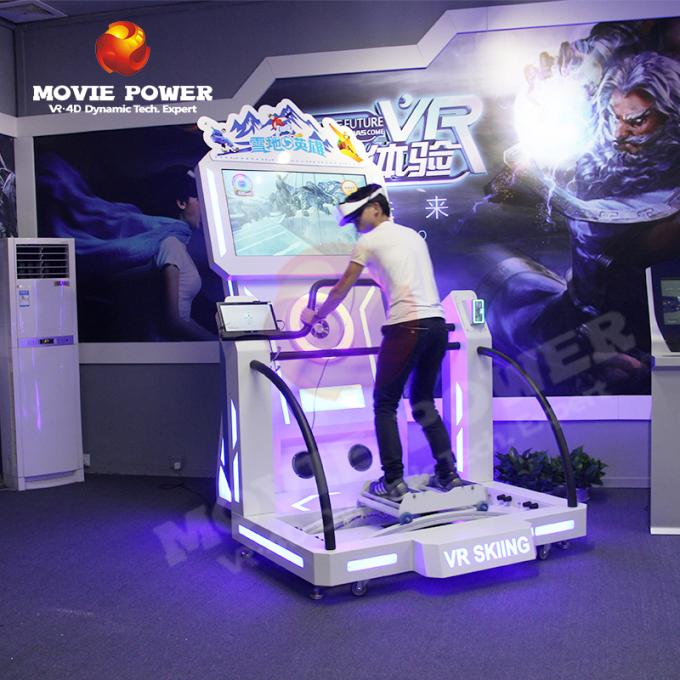 Simulador VR de exercício interno do esqui de Immersive 9D VR do jogo do parque de diversões 0