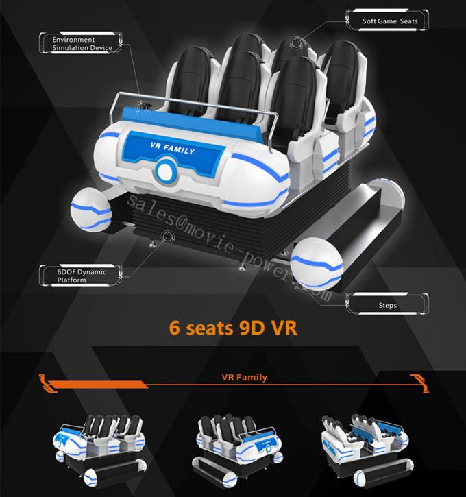 6 navio de espaço do cinema da família 9D VR dos assentos 360 graus de rotação/plataforma dinâmica 4
