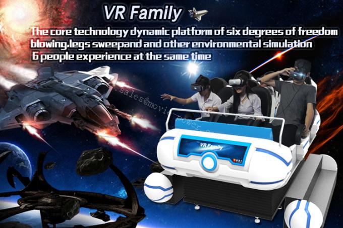O simulador da realidade virtual do cinema da montanha russa 9d faz sinal a seis máquinas de Seat 0