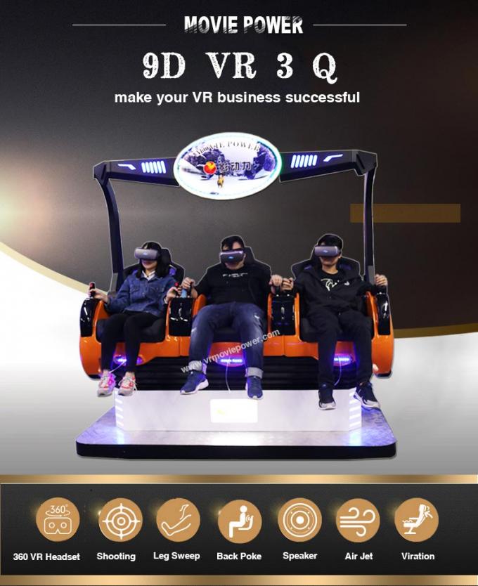 o controlo a distância 3 do simulador de 220V 9D assenta a máquina de jogo do cinema 3Q VR da realidade virtual 3