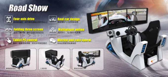 simulador da condução de carro de Vr das telas 9D três com plataforma dinâmica 2