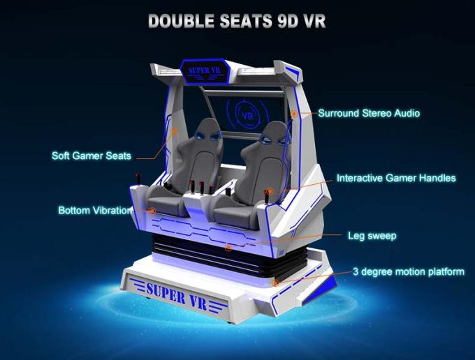 2 simulador do cinema do ovo 9D dos assentos VR com o capacete do sistema bonde/DPVR E3 0