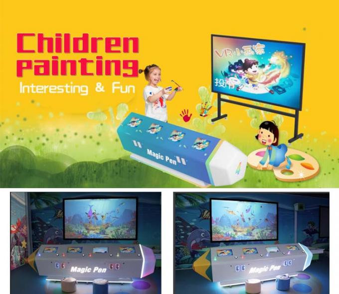 FRP/de AR jogos interativos de aço da projeção da parede peixes de pintura para crianças 0