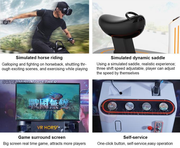 Simulação de competência do jogo a fichas da experiência do cavalo 9D do simulador da realidade virtual dos jogos VR 1