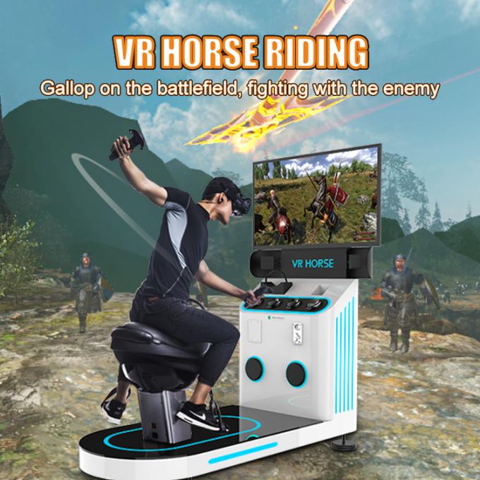 Simulação de competência do jogo a fichas da experiência do cavalo 9d do simulador da realidade virtual dos jogos VR 0