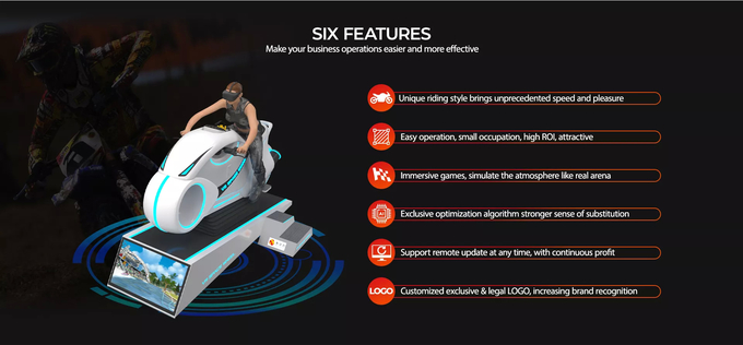 Equipamento interno do divertimento do simulador do console do jogo da motocicleta da realidade virtual 9D 2
