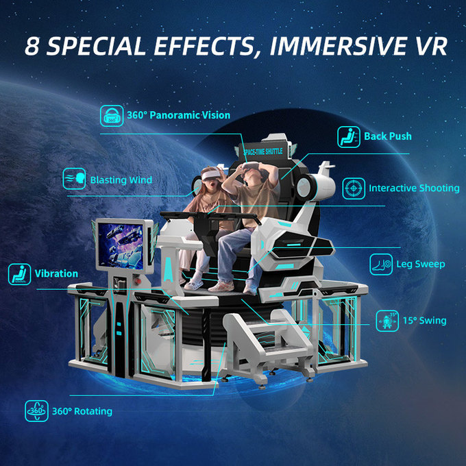 Segurança 9d VR Cinema 2 lugares VR Roller Coaster Simulator Chair 360 Motion Ride 4