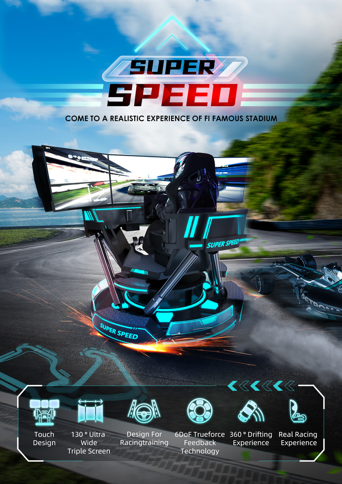 VR 3-Screen Car Racing Simulador de Realidade Virtual 6-Dof Black Car Racing Game Machine 5d Car Driving arcade For Mall 0