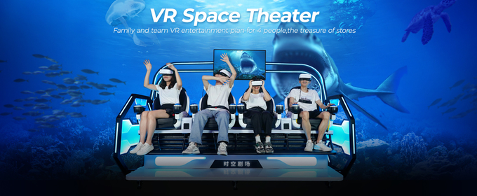 2.5kw Virtual Reality Roller Coaster Simulator 4 Sits 9D VR Cinema Space Theater 0