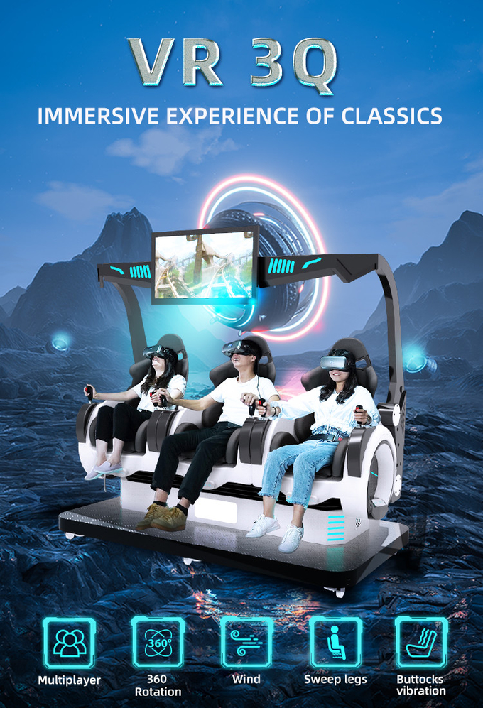 3 lugares Simulador de Realidade Virtual Moeda Operada Máquina de Jogo 5D Cadeiras de Cinema 9D 0
