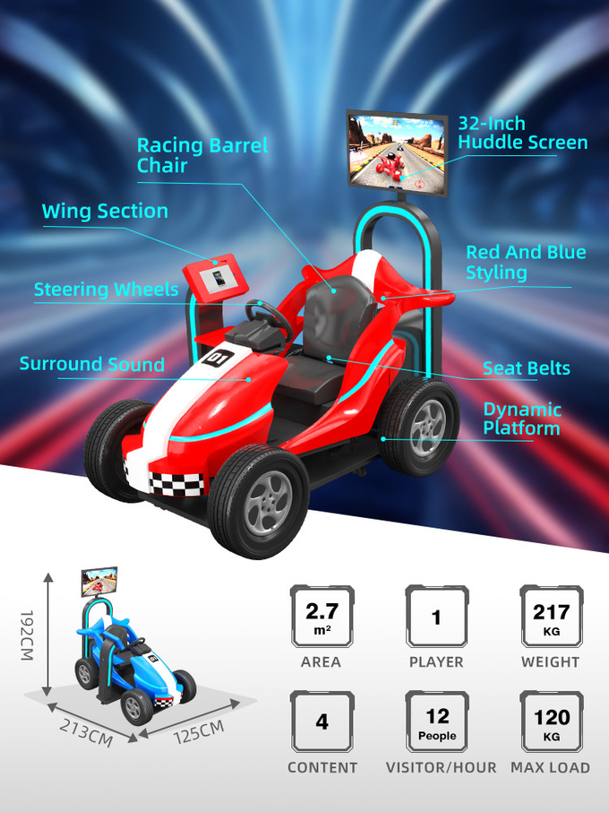 9D Kids Car Racing Game VR Driving Simulator Para Parque de Diversões 1