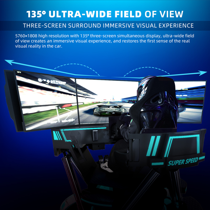 VR 3-Screen Car Racing Simulador de Realidade Virtual 6-Dof Black Car Racing Game Machine 5d Car Driving arcade For Mall 5