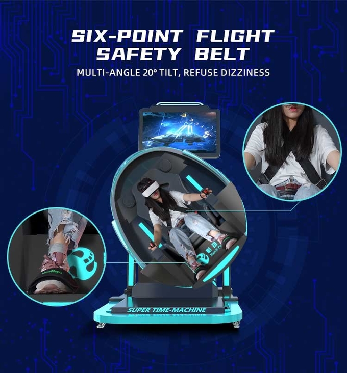 Máquina de jogo super comercial da mosca do Time Machine do simulador 9D VR da realidade virtual do empurrador da moeda 8