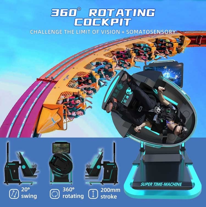 O Time Machine super virtual comercial do simulador 9D VR da realidade voa o equipamento de jogo 5