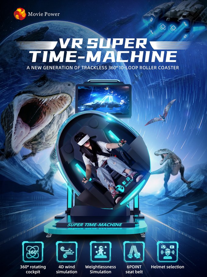 O Time Machine super virtual comercial do simulador 9D VR da realidade voa o equipamento de jogo 3