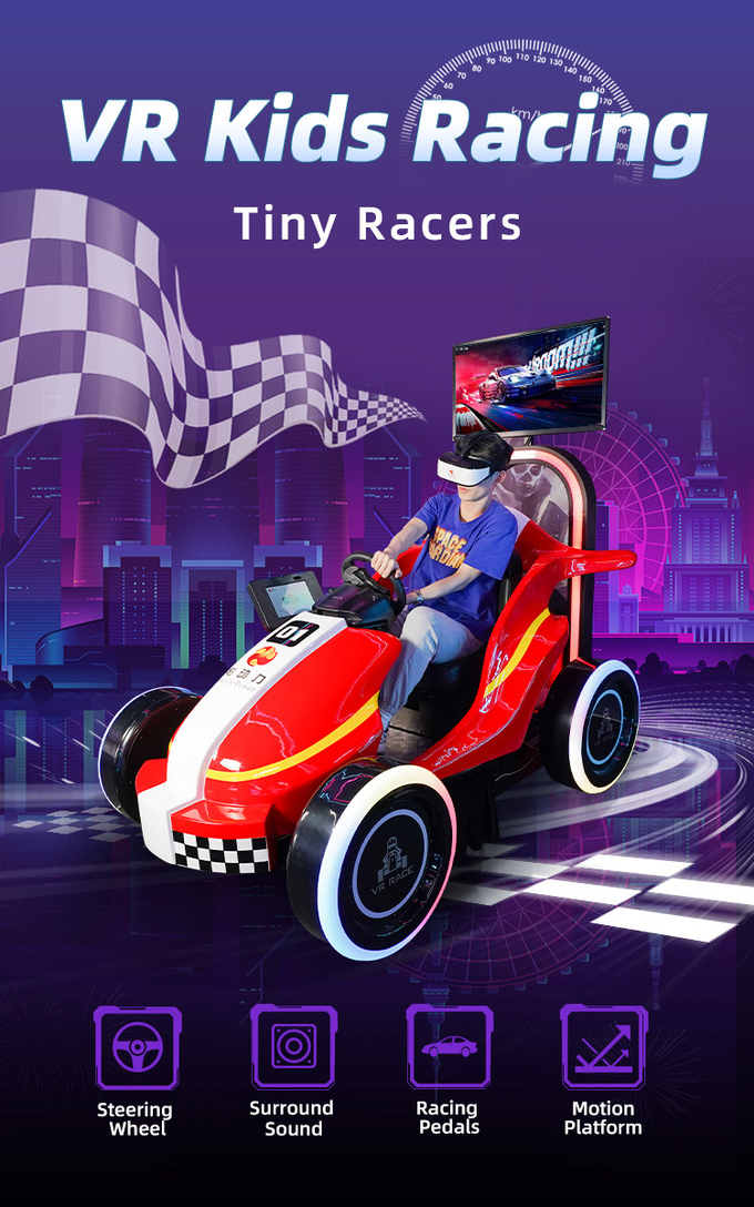 9D Kids Car Racing Game VR Driving Simulator Para Parque de Diversões 0