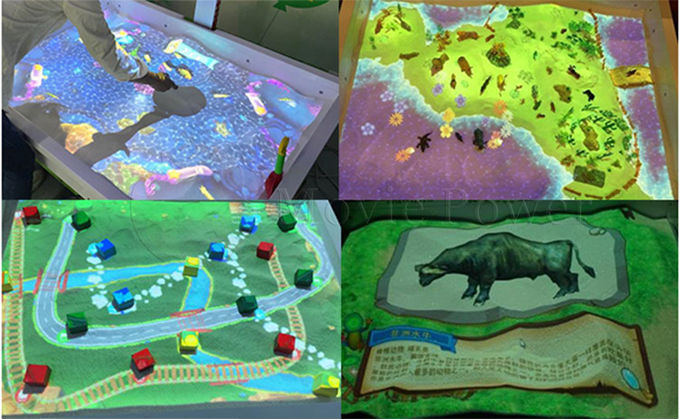 Dos jogos interativos físicos das crianças do entretenimento das crianças jogo interno da caixa de areia da AR 1