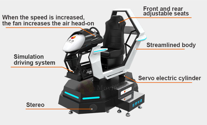 360 Rotating VR Simulator Carros de corrida Amusement Ride Simulator Arcade Carro de condução Machine de jogo 3
