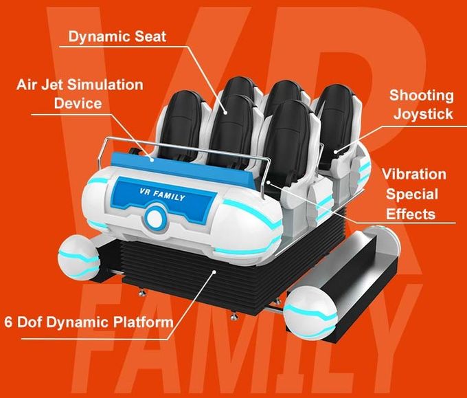 Do jogo popular VR 9D do tiro da arma da família dos assentos do negócio simulador interativo 6 1