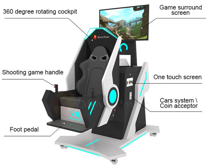 Cadeira do simulador VR da rotação de VR 360 com a cadeira de excitação da rotação da realidade virtual de 50 jogos 0