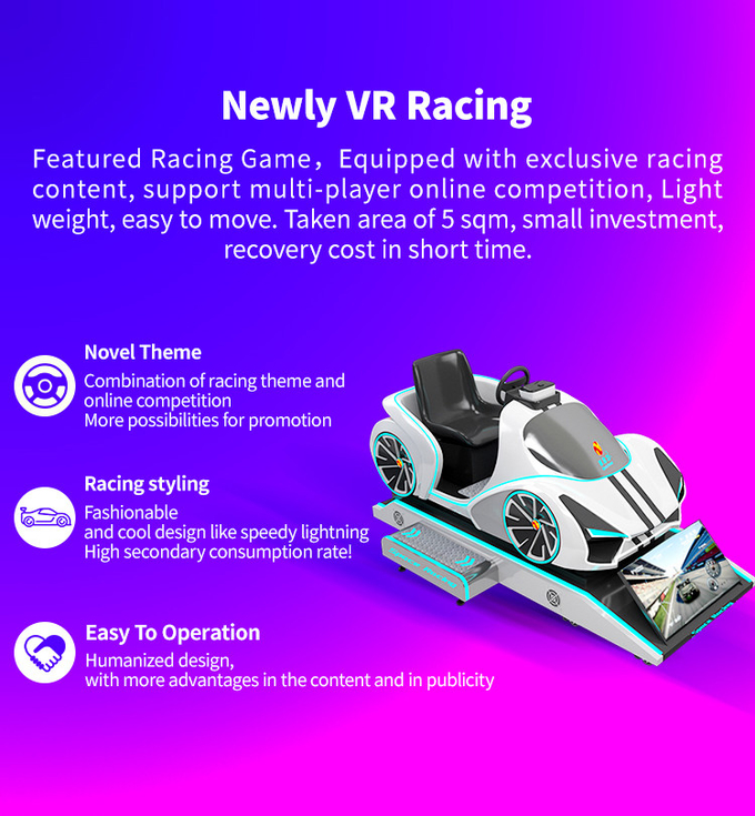 Simulador da condução de carro de VR Arcade Super Racing 9D para a sala de jogo interna 0