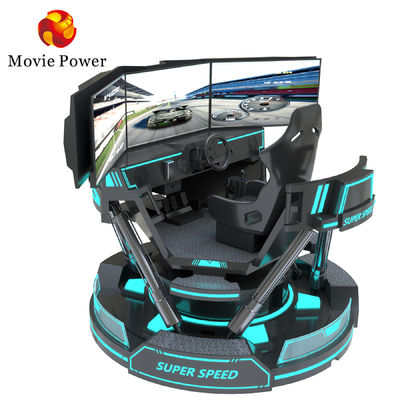 Simulador de Realidade Virtual de 3 telas 6- Dof Black Car Racing Game Machine 5d Car Driving Arcade For Mall