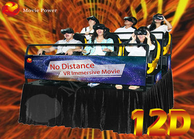 Cinema interativo criativo 12D do simulador do movimento com alvo de seguimento principal