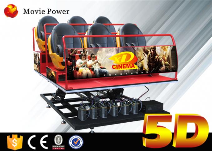 Teatro do movimento do simulador 5D do movimento do equipamento do cinema do sistema elétrico 5D com assentos do movimento 0