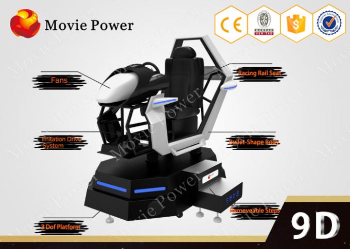 Máquina de jogo livre em linha do jogo das corridas de carros com realidade virtual 9d Simualtor de 3 Dof 0