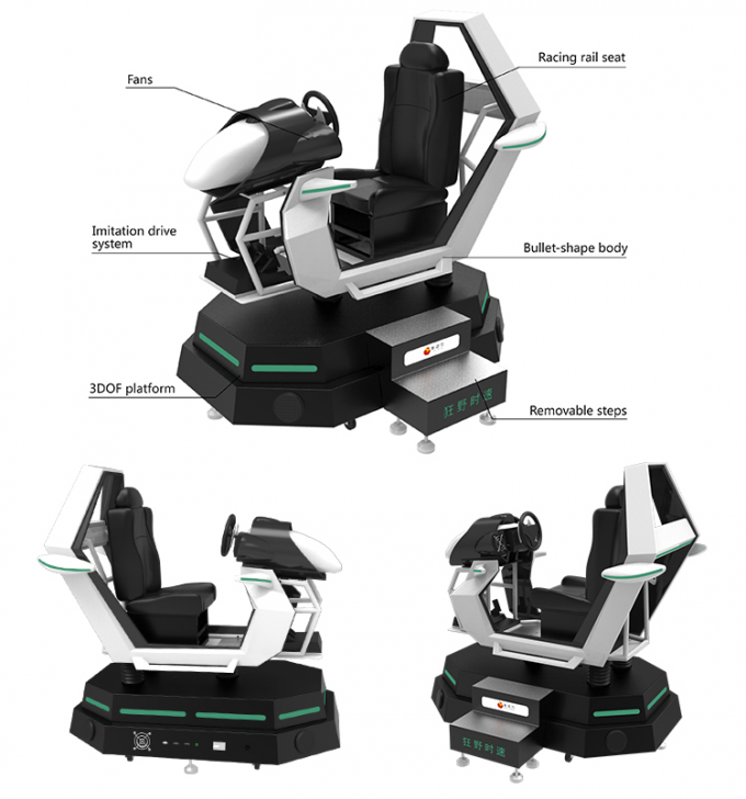 Máquina de jogo interativa do carro de competência da arcada do simulador do simulador 3D VR das corridas de carros 9D 0
