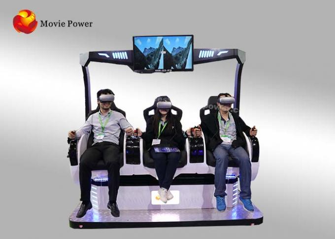 Equipamento do cinema da realidade de Vritual de 3 assentos, simulador bonde do sistema de controlo 9d Vr 0
