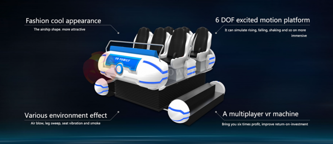 6 barco de alumínio do simulador da realidade virtual dos assentos 9D para o parque de diversões 1