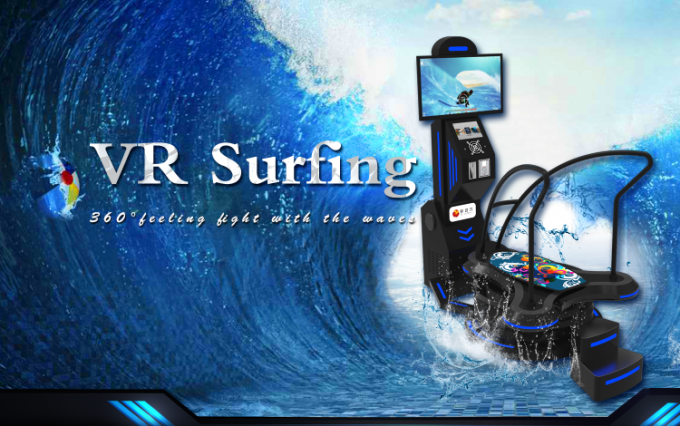 Preto & azul que levantam-se jogos interativos surfando do entretenimento do simulador do movimento de 9D VR 0