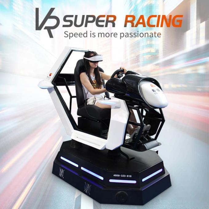 Carro interno VR do campo de jogos que compete o simulador elétrico do jogo das corridas de carros da plataforma do simulador 9D 0