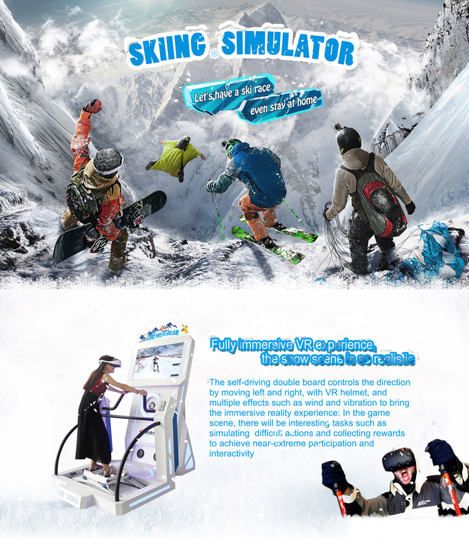 Máquina de Arcade de Realidade Virtual Operada por Moedas 9d Vr Ski Simulator para Comercial 0