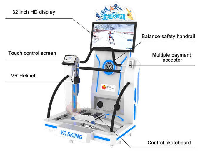 Máquina de Arcade de Realidade Virtual Operada por Moedas 9d Vr Ski Simulator para Comercial 3