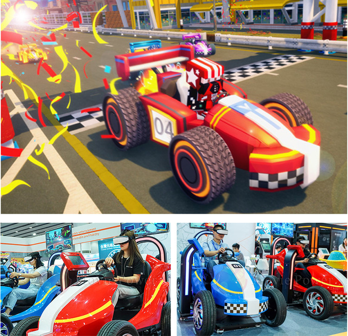 Parque temático VR Rides 9D Kids Racing Game Simulator Moeda Operada Car Arcade Machine 1