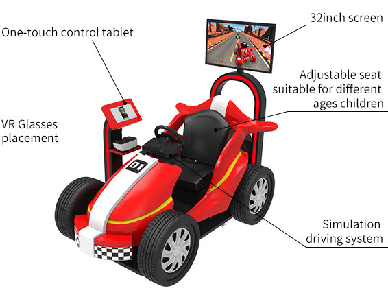 Parque temático VR Rides 9D Kids Racing Game Simulator Moeda Operada Car Arcade Machine 4