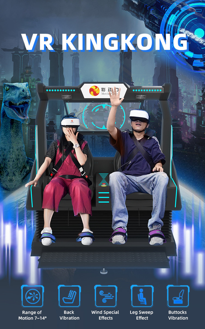 9d VR Cinema 2 Assentos Roller Coaster VR Chair Arcade 4d 8d 9d Simulador de Realidade Virtual Vr Máquina de Jogo Com Disparos 0
