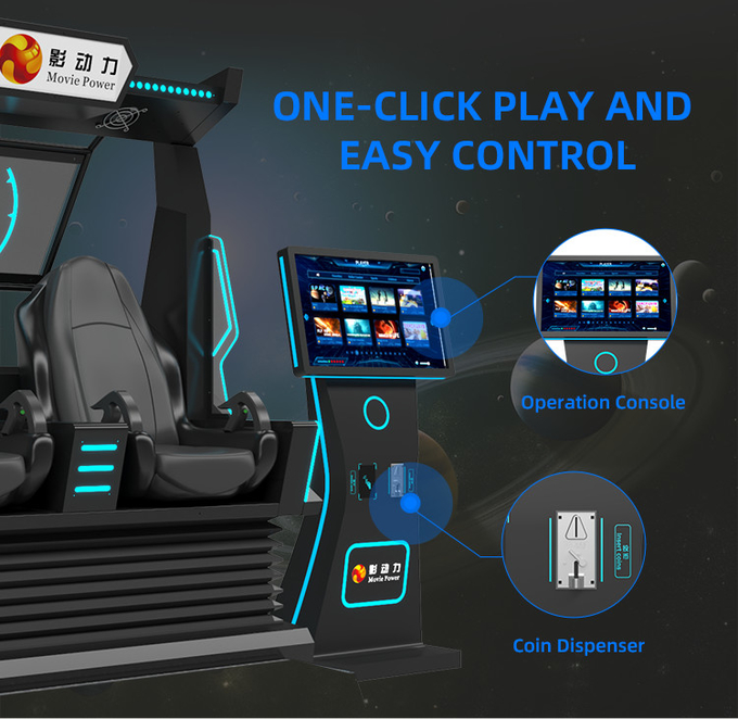 Máquina VR 2 lugares Roller Coaster Simulator 9d VR Cinema Motion Chair Virtual Reality Jogos Arcade Para Comercial 4