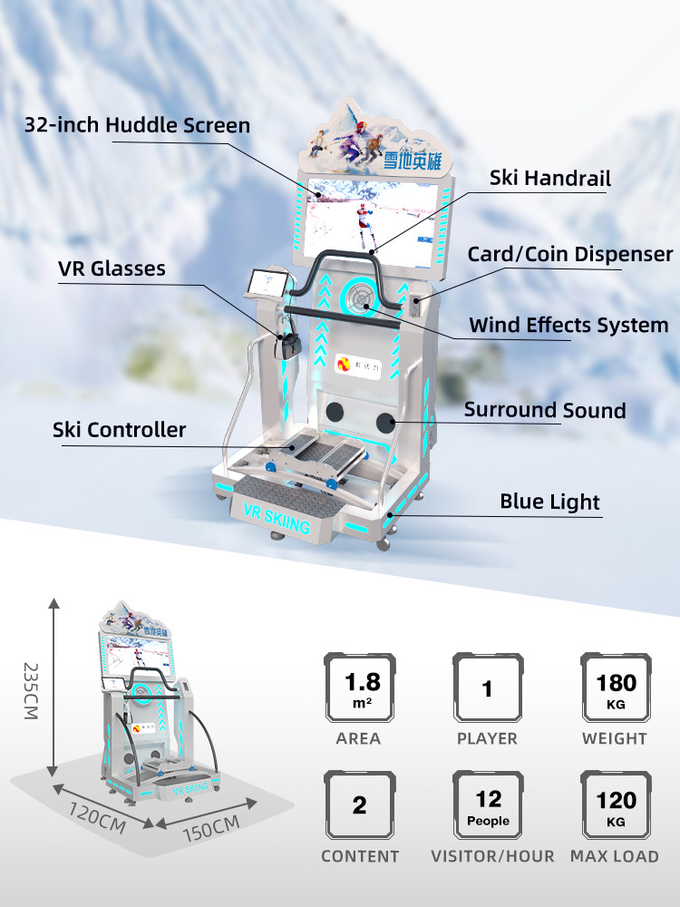 Simulador de esqui interior Simulador de snowboard 9d Virtual Reality Vr Simulador Máquinas Equipamento de parque de diversões 1