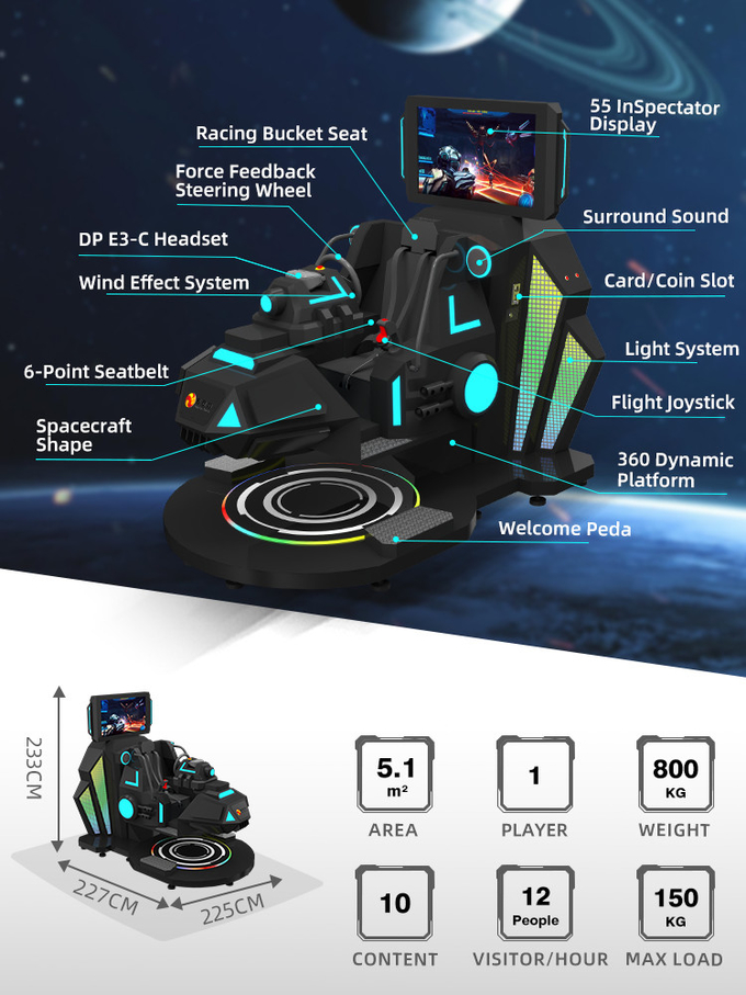 Disparando VR interativo 360 graus VR Flight VR Racing Simulator Cockpit Star Warship 1