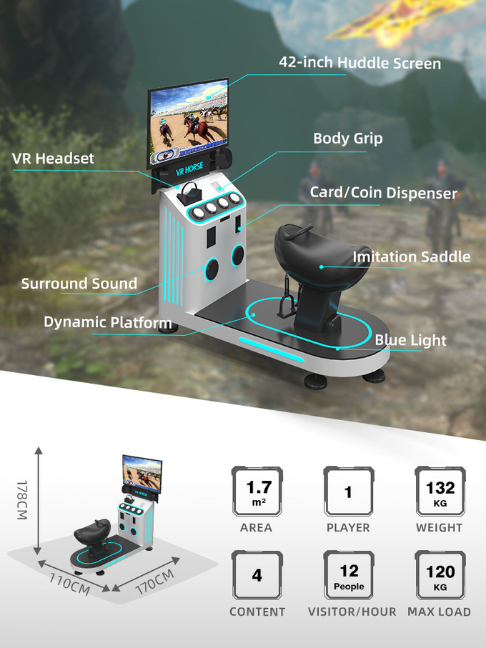 1 Jogador 9D Simulador de Realidade Virtual Cavalgada VR Máquina de Jogo Moeda Operada 1