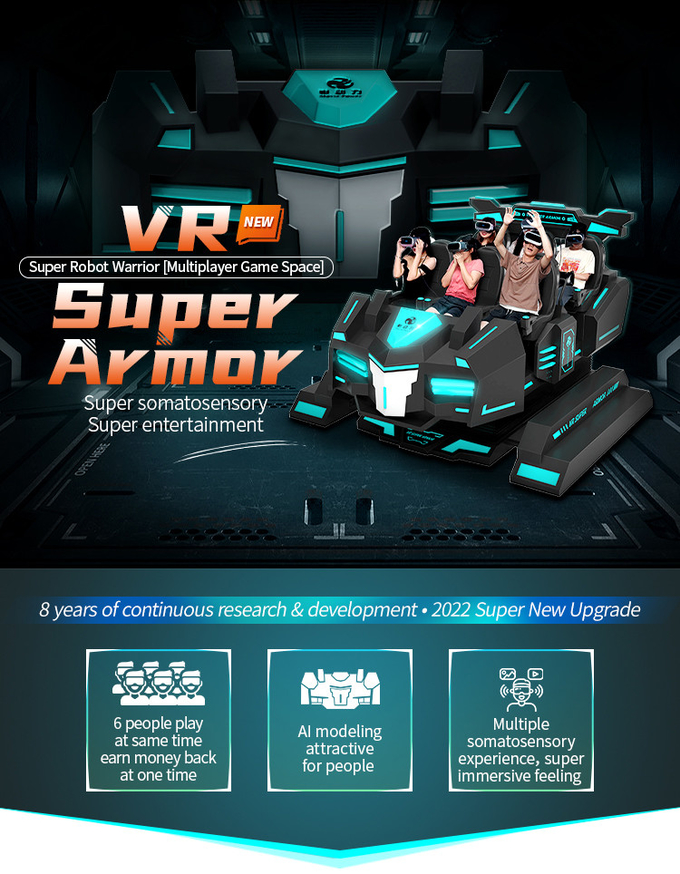 6 assentos Roller Coaster Simulador de Realidade Virtual 3d Vr Motion Chair Para parque de diversões 0